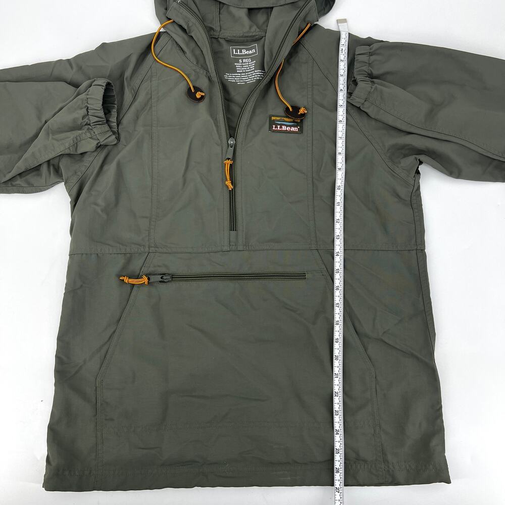 L. L. Bean Womens Army Green Hooded Pullover Half Zip Anorak Jacket S Preowned - Picture 5 of 7